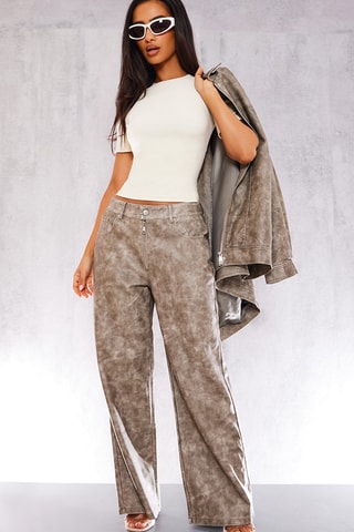 Pantaloni wide legs - Marrone