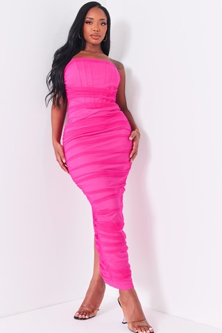 Abito bustier - Fucsia