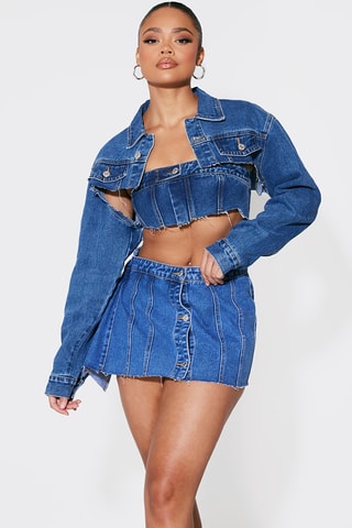 Giacca corta in jeans - Blu