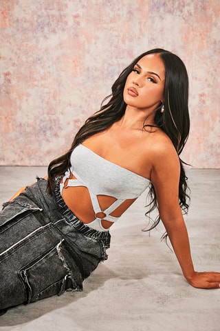 Top bustier - Grigio chiaro melange