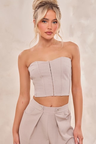 Crop top bustier - Beige chiaro