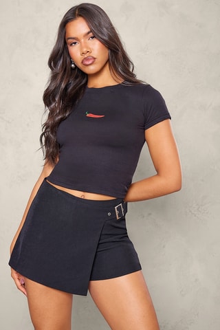 T-shirt e gonna shorts - Nero