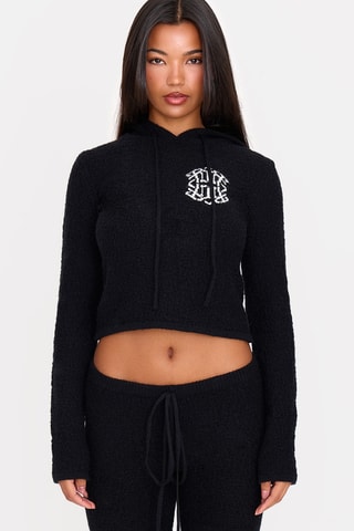 Maglia corta con cappuccio - Nero