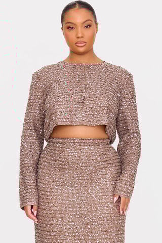 Crop top e gonna midi - Rosa antico