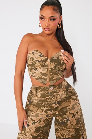 Crop top bustier - Kaki