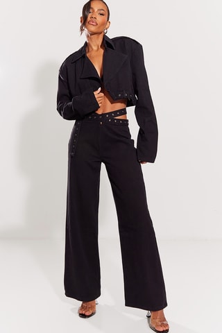 Jeans a vita alta - Nero