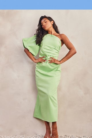 Vestido assimétrico - Verde-claro