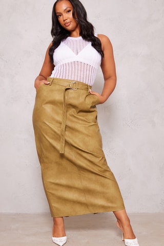 Gonna lunga a vita alta - Verde oliva