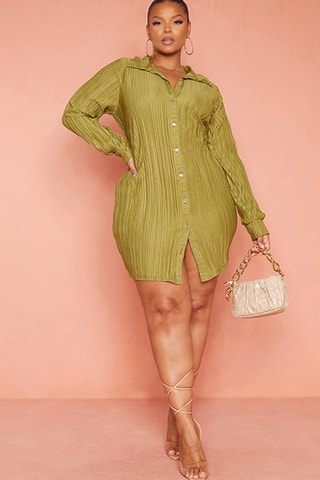 Abito a camicia - Verde oliva