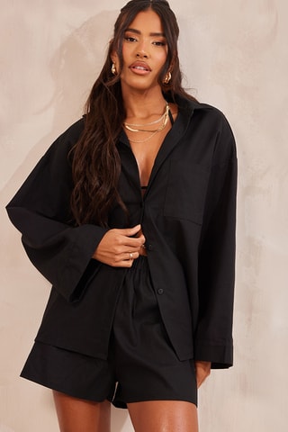 Camicia oversize - Nero