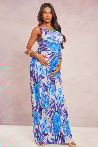 Vestido comprido - Azul-cobalto