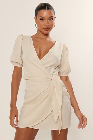 Vestido traçado - Bege