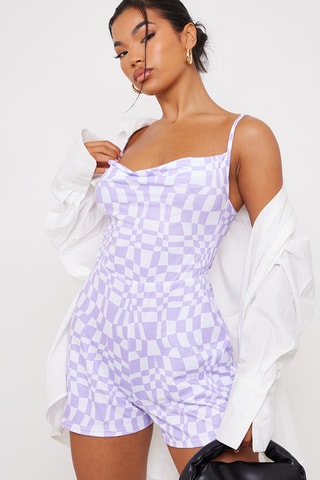 Tuta corta - Malva e bianco