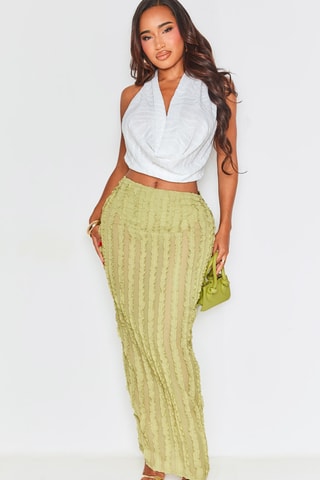 Gonna lunga a vita alta - Verde chiaro