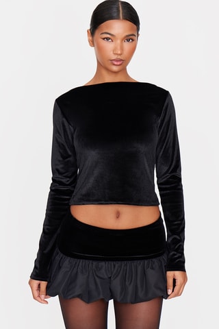 Top in velluto - Nero