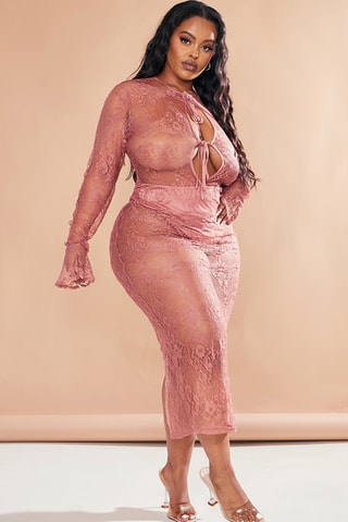 Abito in pizzo - Rosa