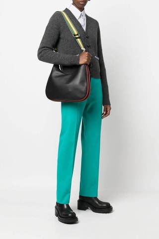 Leren Schoudertas - Rood Zwart - Gucci - 