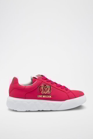Leren Platform Sneakers - Roze - Fuchsia