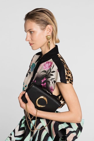 Leren Schoudertas - Cavalli Class - Zwart