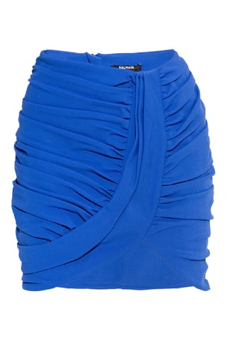 Zijden Gedraoeerde Rok - Balmain - Blauw
