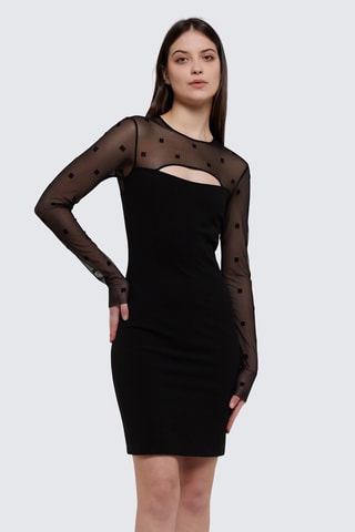 Nauwaansluitende Jurk 2 Materialen - Givenchy - Zwart