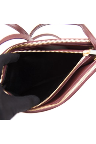 Leren Schoudertas - Bordeauxrood - Bordeauxrood