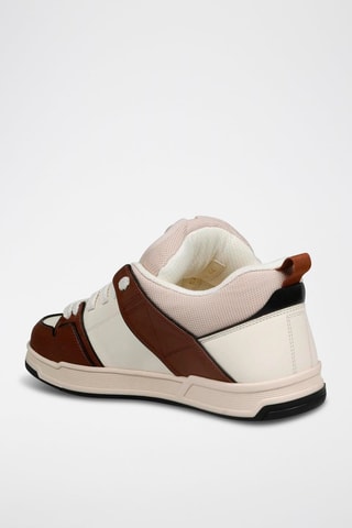 Leren Sneakers - Bruin en Wit - Valentino - Wit en bruin