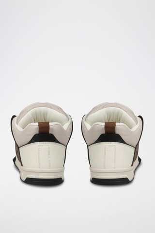 Leren Sneakers - Bruin en Wit - Valentino - Wit en bruin