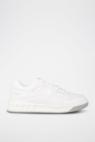 Leren Sneakers One Stud - Wit - Valentino - Wit en grijs