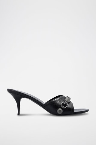 Leren Muiltjes met Hak Cagole 70 - Balenciaga - Zwart