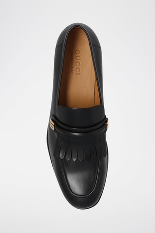 Leren Mocassins Mirrored G - Zwart - Gucci - Zwart en goudkleurig