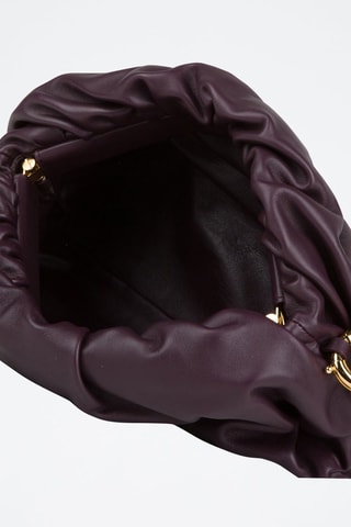 Kalfsleren Handtas - Donkeroord en Goudkleurig - Rood