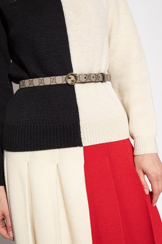 Leren Riem - Beige en bruin - Beige en bruin