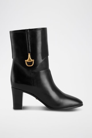 Leren Enkellaarzen Horsebit - Zwart - Gucci - Zwart en goudkleurig