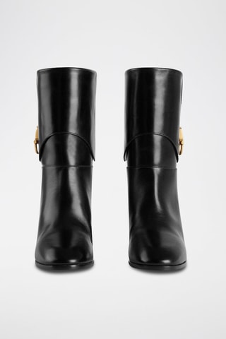 Leren Enkellaarzen Horsebit - Zwart - Gucci - Zwart en goudkleurig