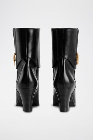 Leren Enkellaarzen Horsebit - Zwart - Gucci - Zwart en goudkleurig