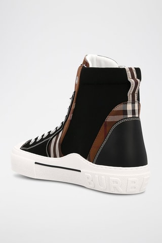 Leren Hoge Sneakers - Zwart - Burberry - Zwart