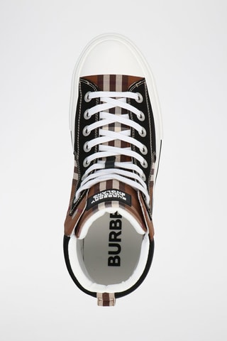 Leren Hoge Sneakers - Zwart - Burberry - Zwart