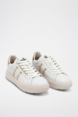 Leren Platform Sneakers - Wit - Wit