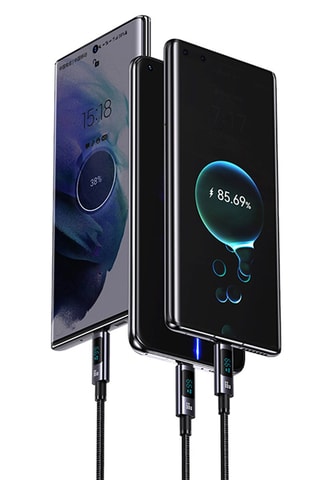 Cavo di ricarica 66W USB-A con tipo-C 1.2m - Modello Display SF - Nero