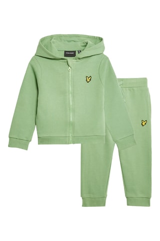 Sweat com capuz e calças de treino- Verde-água