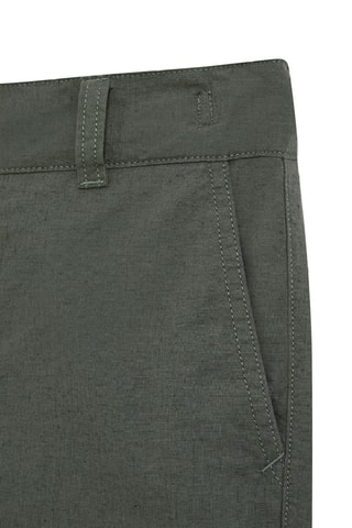 Calções regular em linho - Verde-escuro