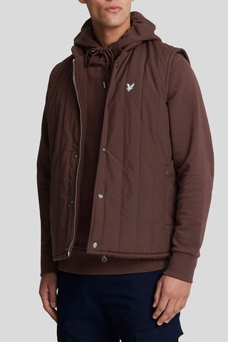 Colete acolchoado reversível - Castanho