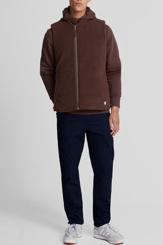 Colete acolchoado reversível - Castanho