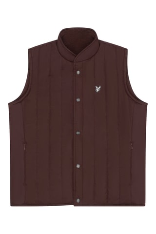 Colete acolchoado reversível - Castanho