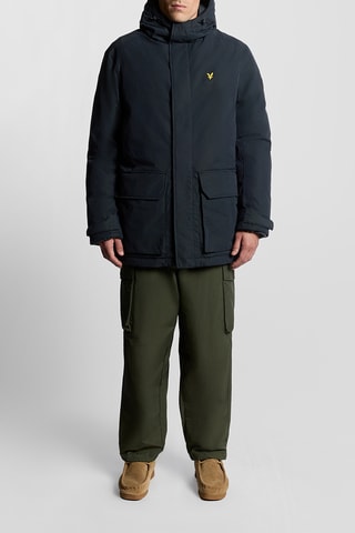 Parca com capuz - Azul-marinho