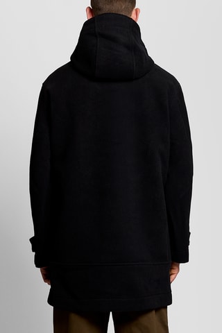 Manteau à capuche en laine - Noir