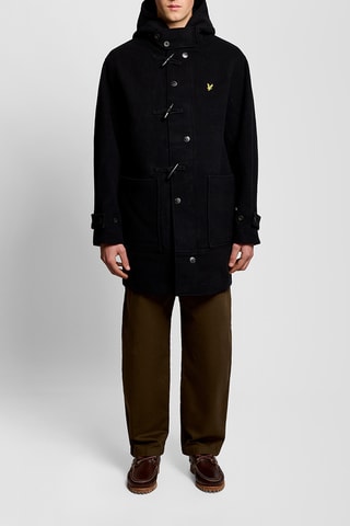 Manteau à capuche en laine - Noir