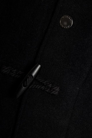 Manteau à capuche en laine - Noir