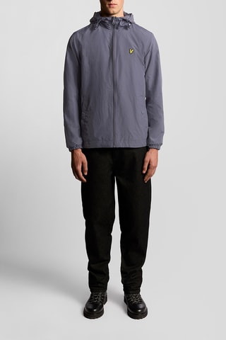 Corta-vento com capuz - Cinzento